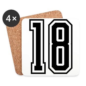 18 Number number - Coasters (set of 4) - white - Front