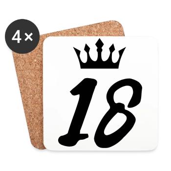18 Zahl Krone - Untersetzer (4er-Set) - Weiß - Vorne