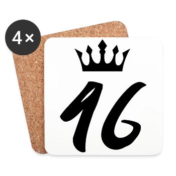 46 Couronne numérique - Dessous de verre (lot de 4) - blanc - Devant