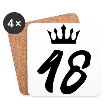 48 Zahl Krone - Untersetzer (4er-Set) - Weiß - Vorne