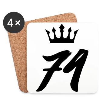 74 Number crown - Coasters (set of 4) - white - Front