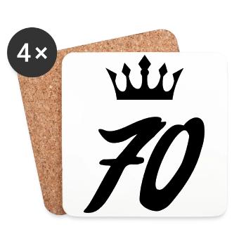 70 Zahl Krone - Untersetzer (4er-Set) - Weiß - Vorne