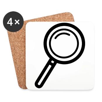 Magnifier Icon - Coasters (set of 4) - white - Front