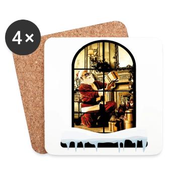 Santa Claus at home - Coasters (set of 4) - white - Front