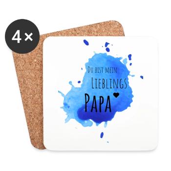 Lieblings Papa - Untersetzer (4er-Set) - Weiß - Vorne