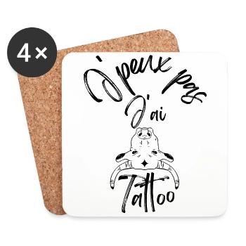 J peux pas j ai Tattoo - Dessous de verre (lot de 4) - blanc - Devant