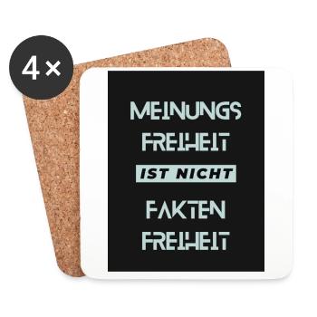 Meinungsfreiheit nicht Faktenfreiheit 1 - Untersetzer (4er-Set) - Weiß - Vorne