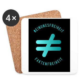 Meinungsfreiheit nicht Faktenfreiheit 5 - Untersetzer (4er-Set) - Weiß - Vorne