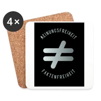 Meinungsfreiheit nicht Faktenfreiheit 4 - Untersetzer (4er-Set) - Weiß - Vorne