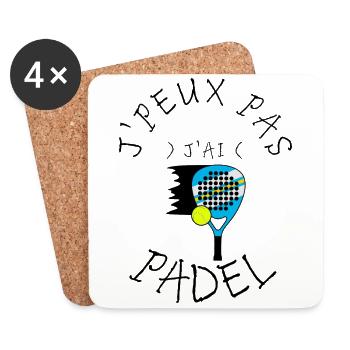 J'peux pas j'ai padel - Dessous de verre (lot de 4) - blanc - Devant