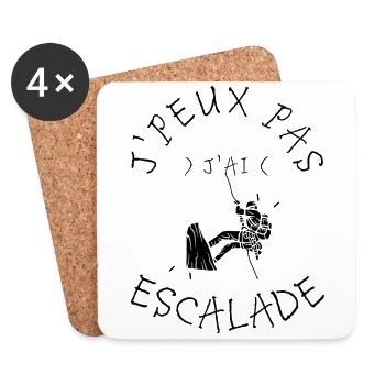 J'Peux Pas J'Ai Escalade - Dessous de verre (lot de 4) - blanc - Devant