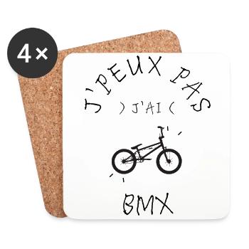 J'peux pas j'ai bmx - Dessous de verre (lot de 4) - blanc - Devant