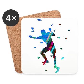 Bouldering,Sports,Climbing, Athletes,Graffiti - Coasters (set of 4) - white - Front