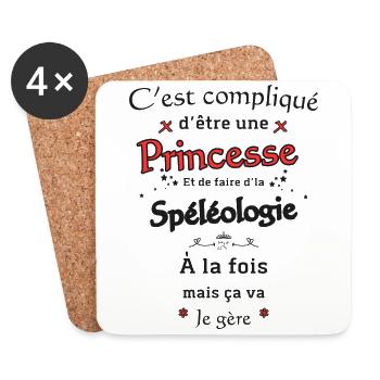 Princesse Et Spéléologie - Dessous de verre (lot de 4) - blanc - Devant