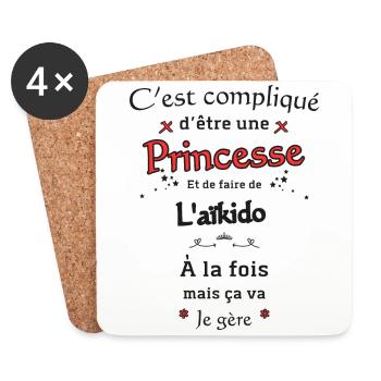 Princesse et Aïkido - Dessous de verre (lot de 4) - blanc - Devant