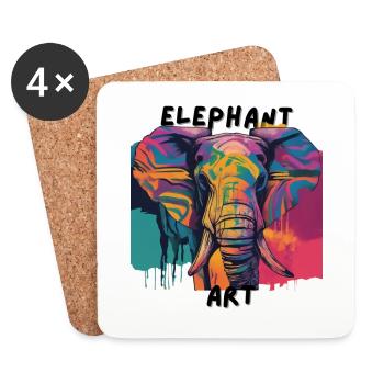 Afrika Steppe und Tiere - Untersetzer (4er-Set) - Weiß - Vorne
