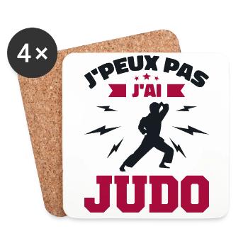Ich kann nicht Judo - Untersetzer (4er-Set) - Weiß - Vorne