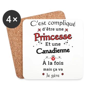 Princesse Canadienne - Dessous de verre (lot de 4) - blanc - Devant
