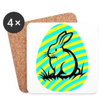 Bunny Easter Icon - Coasters (set of 4) - white - Front