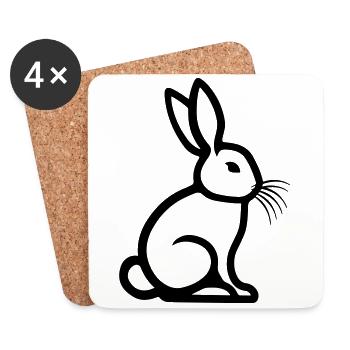 Easter Bunny Symbol Easter - Coasters (set of 4) - white - Front