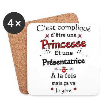 Princess Presenter - Coasters (set of 4) - white - Front