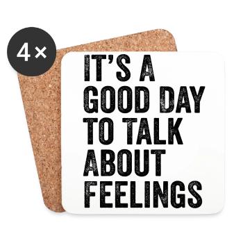 Its A Good Day to Talk About Feeling Mental Health - Coasters (set of 4) - white - Front