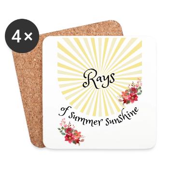 Summer | Summer | Tree | Blossoms | Sunshine - Coasters (set of 4) - white - Front