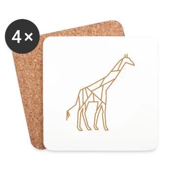 Giraffe| Animal | Logo | Zoo - Coasters (set of 4) - white - Front