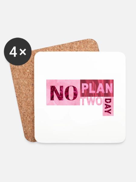 No Plan two day - Coasters (set of 4) - white