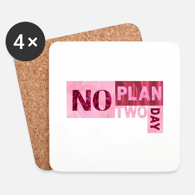 No Plan two day - Coasters (set of 4) - white