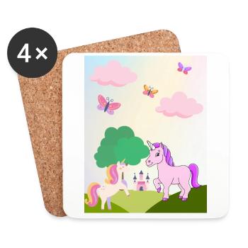 Unicorn Land - Coasters (set of 4) - white - Front