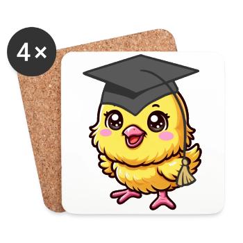 Chicks Student Studying School Enrollment Children - Coasters (set of 4) - white - Front