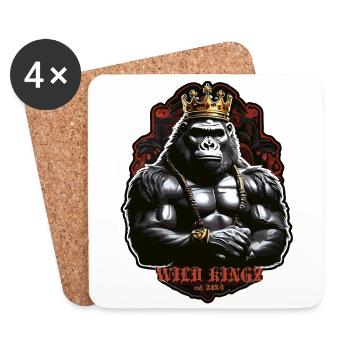 Gorilla - Untersetzer (4er-Set) - Weiß - Vorne