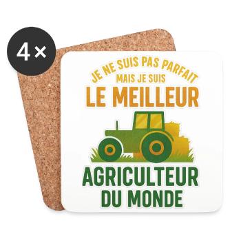 Le meilleur agriculteur du monde - Dessous de verre (lot de 4) - blanc - Devant