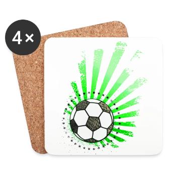 Football design (star) 01 - Coasters (set of 4) - white - Front
