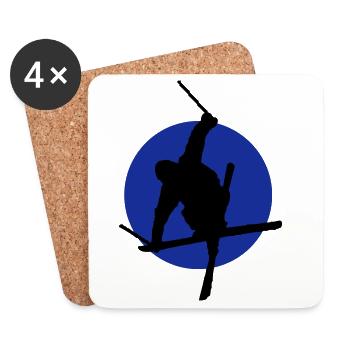 Ski freestyle icon - Coasters (set of 4) - white - Front