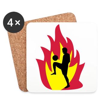 Feu de football - Dessous de verre (lot de 4) - blanc - Devant