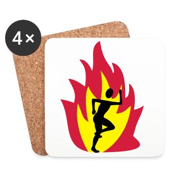 Flamme de coureur - Dessous de verre (lot de 4) - blanc - Devant
