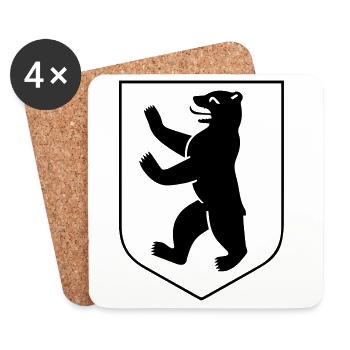 Berliner Bär - Berlin Coat of Arms - Coasters (set of 4) - white - Front