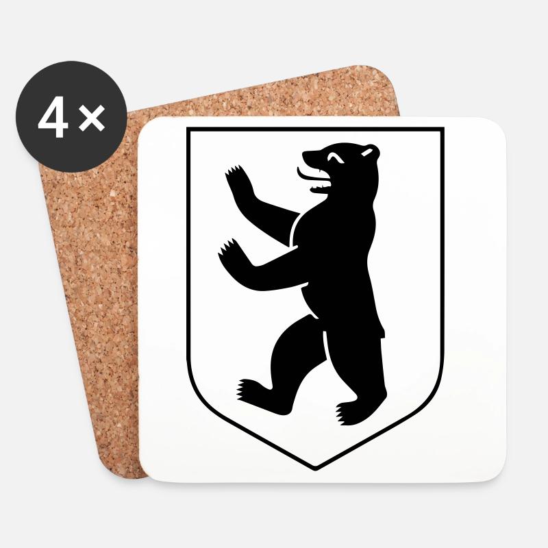 Berliner Bär - Berliner Wappen - Untersetzer (4er-Set) - Weiß