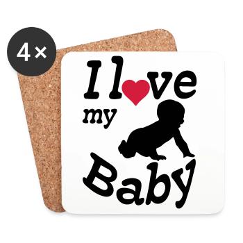 I love my Baby - Coasters (set of 4) - white - Front
