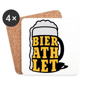 Bierathlet | Beer | Bier - Dessous de verre (lot de 4) - blanc - Devant
