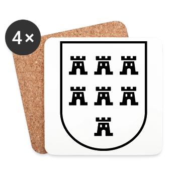 Wappen Siebenbürger Sachsen s/w - Siebenbürgen - Untersetzer (4er-Set) - Weiß - Vorne