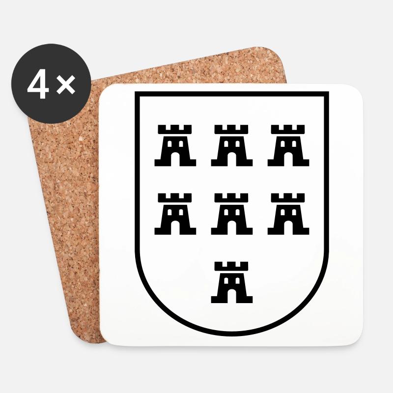 Wappen Siebenbürger Sachsen s/w - Siebenbürgen - Untersetzer (4er-Set) - Weiß