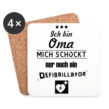coole Oma - Untersetzer (4er-Set) - Weiß - Vorne