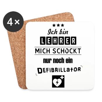 Lustiger Lehrer - Untersetzer (4er-Set) - Weiß - Vorne