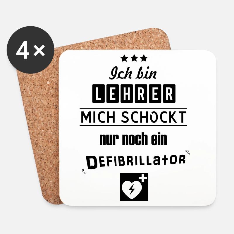 Lustiger Lehrer - Untersetzer (4er-Set) - Weiß