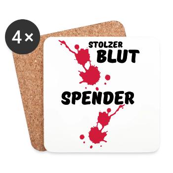Stolzer Blutspender Blut Spende Geschenk Medizin - Untersetzer (4er-Set) - Weiß - Vorne