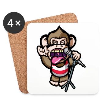 Ape Mic - Coasters (set of 4) - white - Front