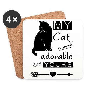 My Cat Katze Tier Haustier Geschenk - Untersetzer (4er-Set) - Weiß - Vorne